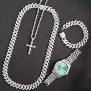 Royal Frost Luxury Jewelry Set – Green Dial Edition